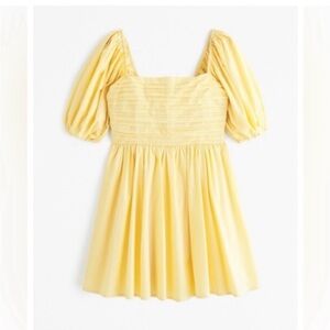 Abercrombie Yellow Puff Sleeve Emerson Mini Dress